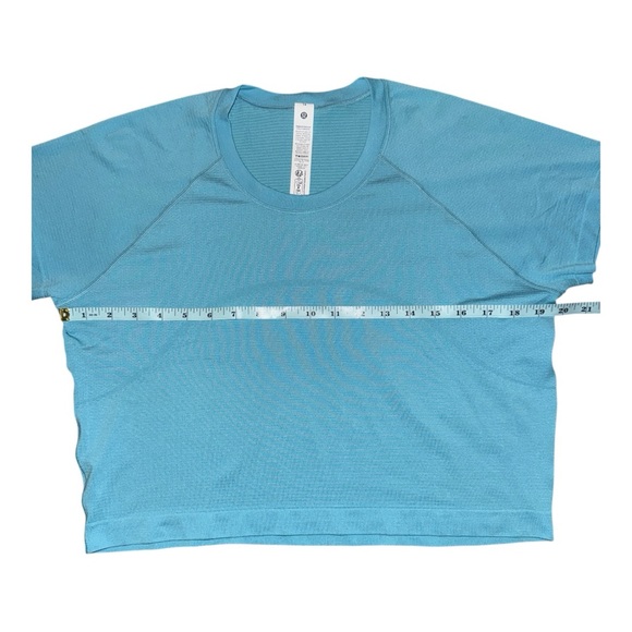 Lululemon Swiftly Tech Cropped Short-Sleeve Shirt 2.0 Washed Blue 14 NWT - Picture 5 of 7